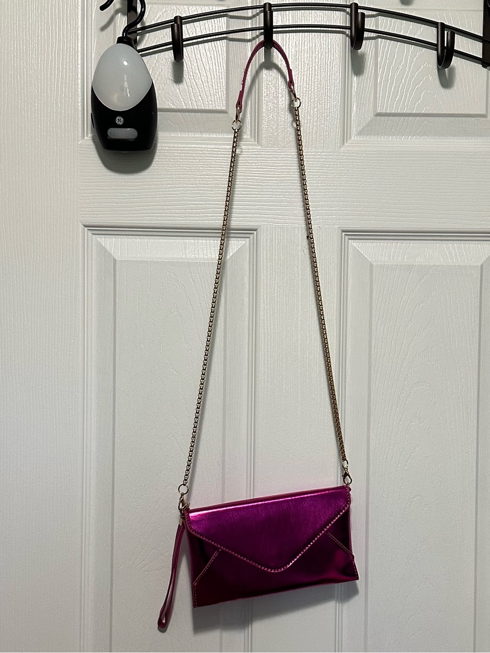 Metallic Hot Pink Crossbody/Wristlet